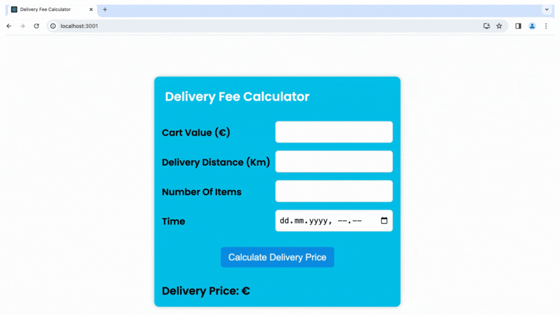 Delivery Fee application